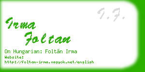 irma foltan business card